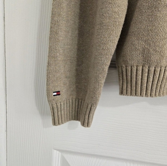 Tommy Hilfiger Knitted Sweater Unisex Size XL Retro 90s Y2K Beige Cotton - Picture 5 of 11